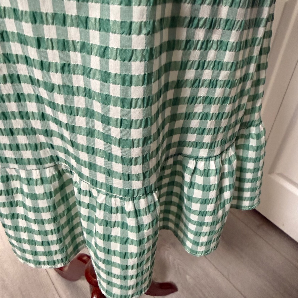 Loft Women's Fit and Flare Checkered Gingham Large dress cottagecore ruffle - Picture 10 of 10